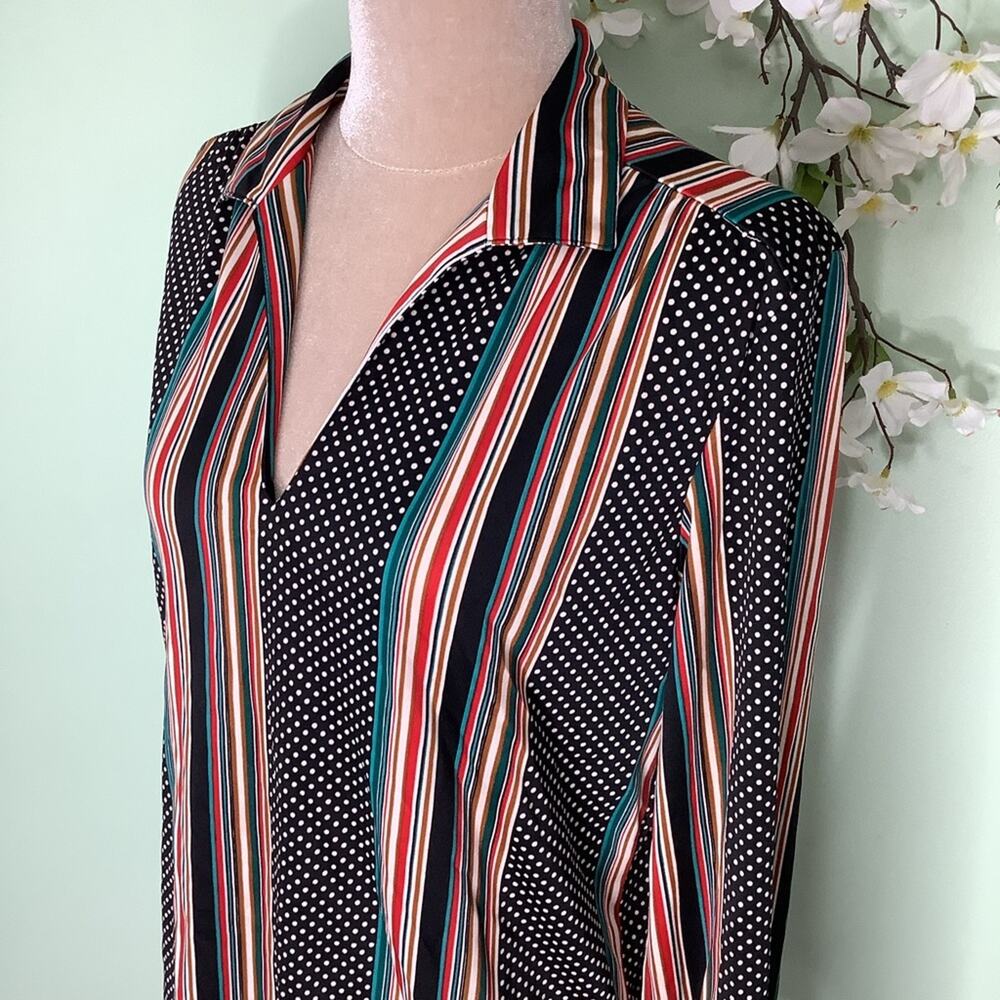 Vintage Levi Strauss & Co. Collared Long Sleeve Top Gathered Shoulders 70s 80s